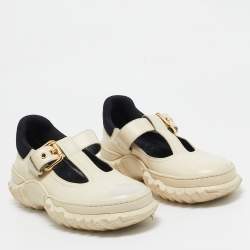 Marni Cream Leather T Bar Low Top Sneakers Size 38