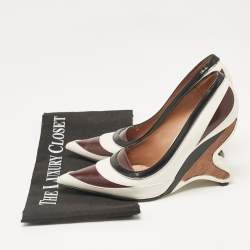 Marni Tricolor Leather Wedge Pumps Size 37