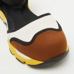 Marni Multicolor Neoprene and Mesh Cut Out Low Top Sneakers Size 38