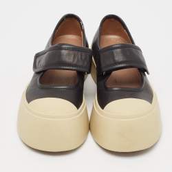 Marni Black/Cream Leather and Rubber Mary Jane Flats Size 36