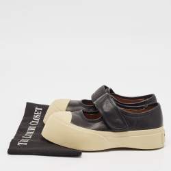 Marni Black/Cream Leather and Rubber Mary Jane Flats Size 36