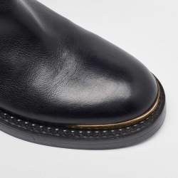 Pre Owned Marni Black Leather Zipper Calf Length Boots Size 40