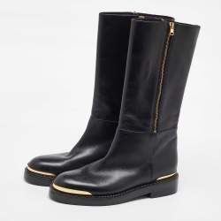 Marni Black Leather Zipper Calf Length Boots Size 41