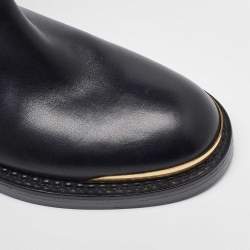 Marni Black Leather Zipper Calf Length Boots Size 41