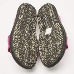 Pre Owned Marni Metallic Pink Leather Fussbett Crisscross Slingback Flat Sandals Size 38