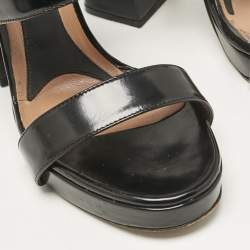 Marni Black Brushed Leather Platform Sandals Size 39