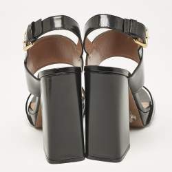 Marni Black Brushed Leather Platform Sandals Size 39