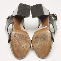 Marni Black Brushed Leather Platform Sandals Size 39