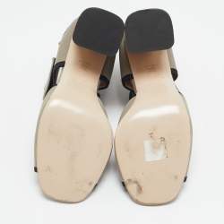 Marni Grey/black Neoprene Chomp Ankle Strap Sandals Size 36