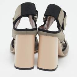 Marni Grey/black Neoprene Chomp Ankle Strap Sandals Size 36