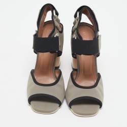 Marni Grey/black Neoprene Chomp Ankle Strap Sandals Size 36