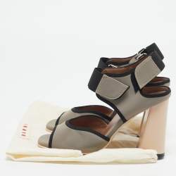 Marni Grey/black Neoprene Chomp Ankle Strap Sandals Size 36