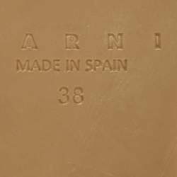 Pre Owned Marni Black/Yellow Floral Print Canvas Espadrille Flats Size 38