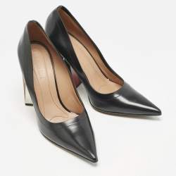 Marni Black  Leather Block Heel Pumps Size 41.5