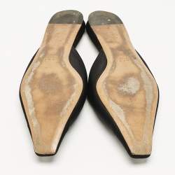 Marni Black Satin Embellished Pointed Toe Flat Mules Size 41