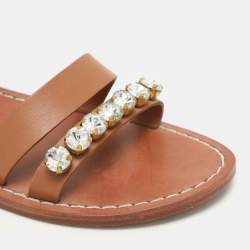 Pre Owned Marni Brown Leather Ankle Strap Sandals Size 38