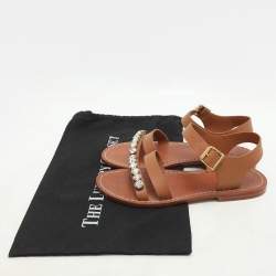 Pre Owned Marni Brown Leather Ankle Strap Sandals Size 38