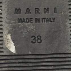 Pre Owned Marni Purple Leather Fussbett Sabot Mules Size 38