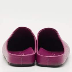Pre Owned Marni Purple Leather Fussbett Sabot Mules Size 38