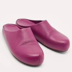Pre Owned Marni Purple Leather Fussbett Sabot Mules Size 38