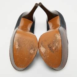 Pre Owned Marni Multicolor Satin Platform Pumps Size 36