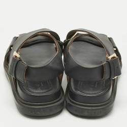 Pre Owned Marni Black Leather Fussbett Sabot Slingback Sandals Size 36