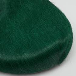 Pre Owned Marni Dark Green Calf Hair Fussbett Sabot Flat Mules Size 42