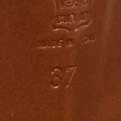 Pre Owned Marni Metallic Gold Leather Open Toe Block Heel Sandals Size 37