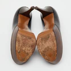 Pre Owned Marni Black Patent Leather Round Toe Platform Pumps Size 36