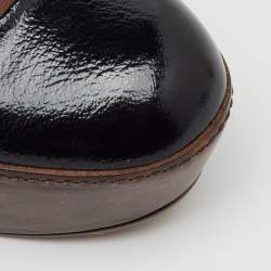 Pre Owned Marni Black Patent Leather Round Toe Platform Pumps Size 36