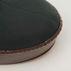 Pre Owned Marni Size 36 Dark Green/Brown Puffer Nylon Mid Calf Platform Boots