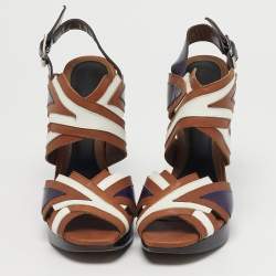 مملوكة مسبقًا Marni Size 38 Multicolor Leather Ankle Strap Sandals