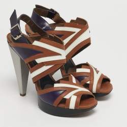 مملوكة مسبقًا Marni Size 38 Multicolor Leather Ankle Strap Sandals