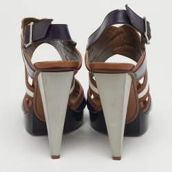 مملوكة مسبقًا Marni Size 38 Multicolor Leather Ankle Strap Sandals