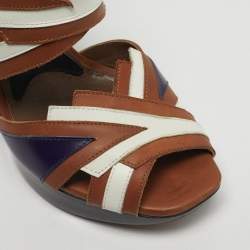 مملوكة مسبقًا Marni Size 38 Multicolor Leather Ankle Strap Sandals