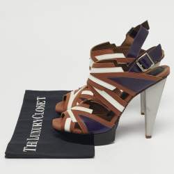 مملوكة مسبقًا Marni Size 38 Multicolor Leather Ankle Strap Sandals