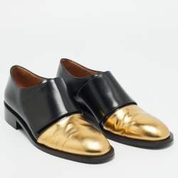 Pre Owned Marni Trunk Size 39.5 Black Leather Oxfords