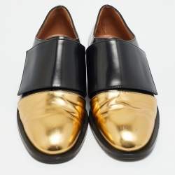 Pre Owned Marni Trunk Size 39.5 Black Leather Oxfords