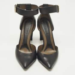 مملوكة مسبقًا Marni Size 38 Black Leather Ankle Strap Pointed Toe Pumps