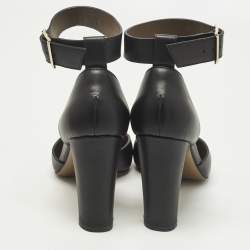 مملوكة مسبقًا Marni Size 38 Black Leather Ankle Strap Pointed Toe Pumps
