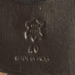 Pre Owned Marni Size 40 Beige/Brown Calf Hair Crystal Embellished Flat Sandals