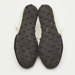 مملوكة مسبقًا Marni Size 36 Navy Blue/Off White Stretch Fabric Softy Soccer Low Top Sneakers