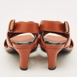 مملوكة مسبقًا Marni Size 36 Brown Leather Crisscross Slingback Sandals