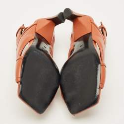 مملوكة مسبقًا Marni Size 36 Brown Leather Crisscross Slingback Sandals