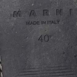 Pre Owned Marni Logo Print Socks Size 40 Black/White Knit Fabric High Slip On Sneakers