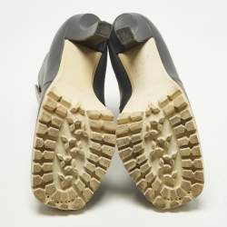 Pre Owned حذاء كاحل مارني جلد رمادي مقاس 36.5