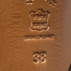 Pre Owned Marni Olive Green Leather Slingback Platform Sandals Size 38