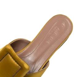 Pre Owned Marni Yellow Satin Sabot Mules Size 39
