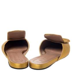 Pre Owned Marni Yellow Satin Sabot Mules Size 39
