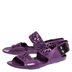 Pre Owned Marni Purple Jelly Slingback Sandals Size 36